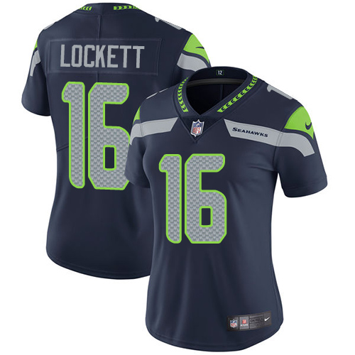 2019 Women Seattle Seahawks 16 Lockett blue Nike Vapor Untouchable Limited NFL Jersey